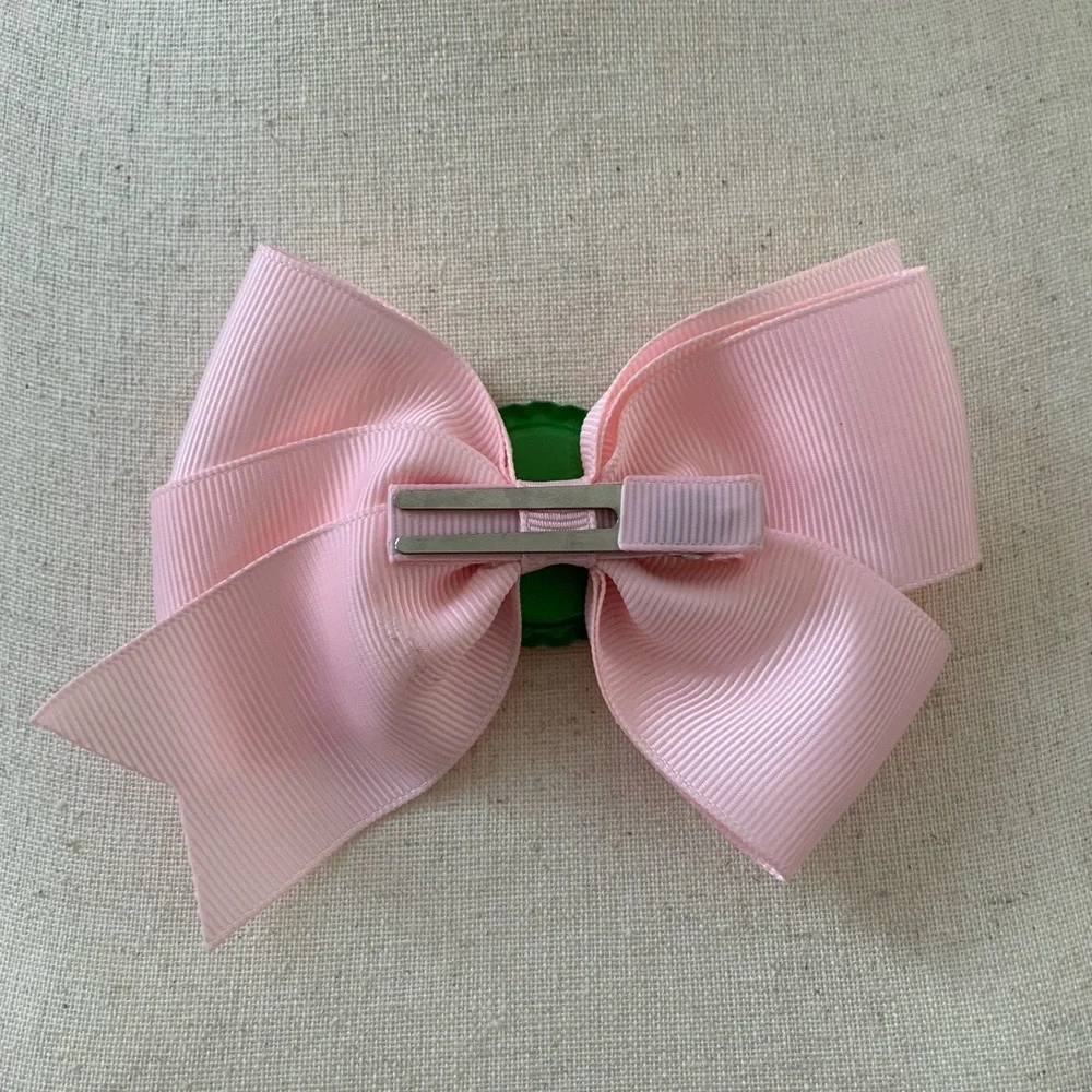 Artisan Hand Crafted Pink Hair Bow Holiday Nutcracker